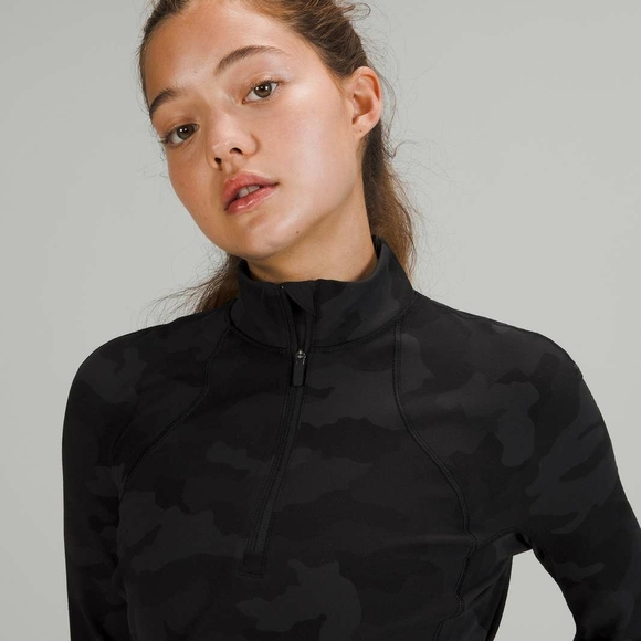 Lululemon Its Rulu Run Cropped Half-ZipHeritage 365 Camo Deep Coal Multi 6 - Picture 1 of 12